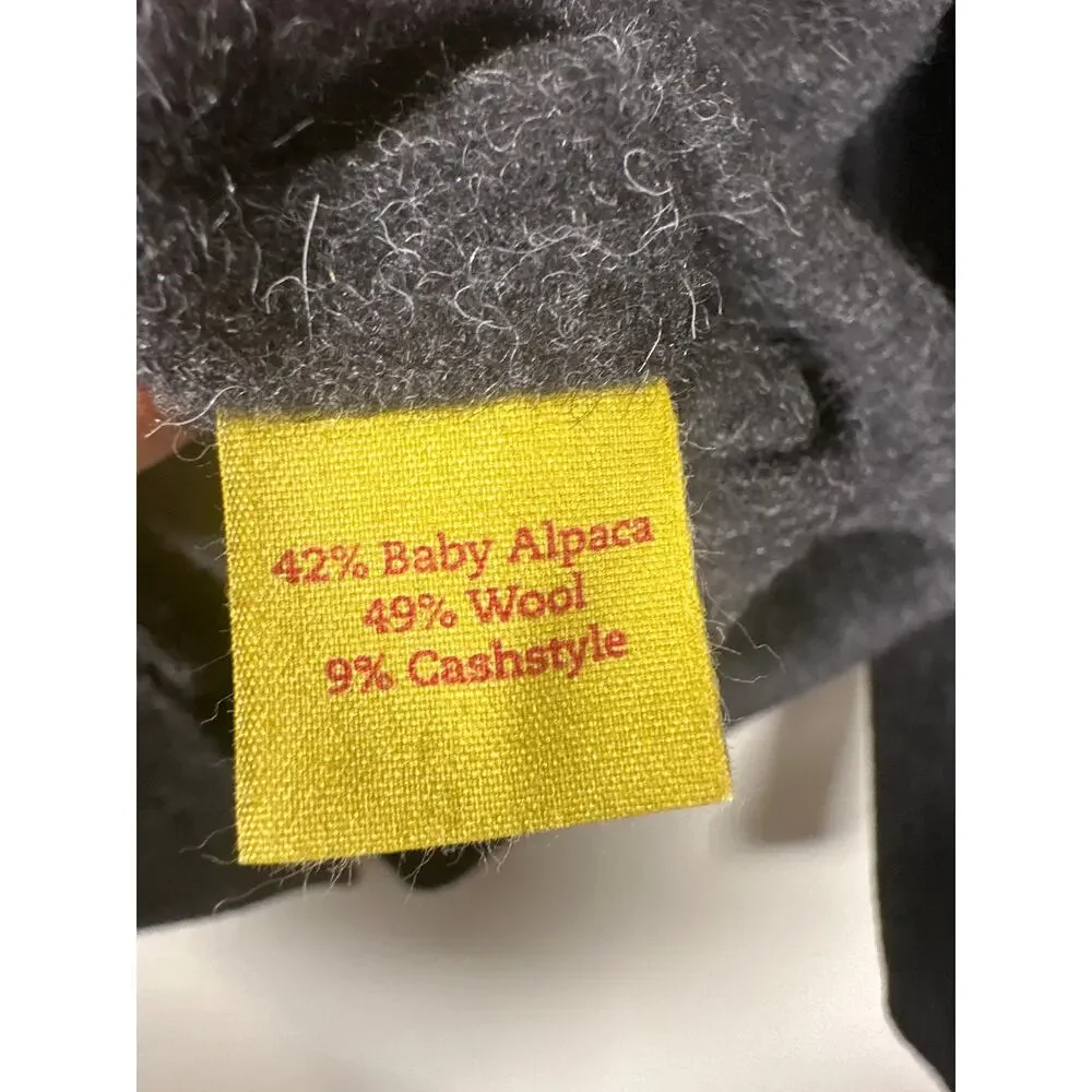 Kuna Asymmetric Zip Coat Baby Alpalca Wool Size Small Gray Pockets Warm - Picture 12 of 12